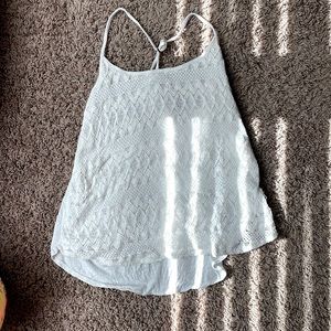 White hollister shirt worn once, cross back.